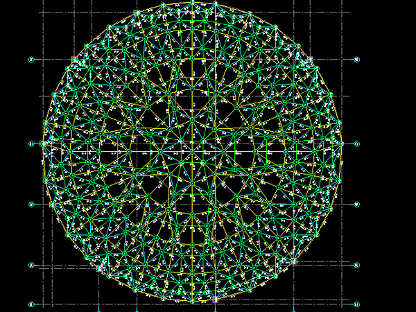 包头明光正元广场圆形网架